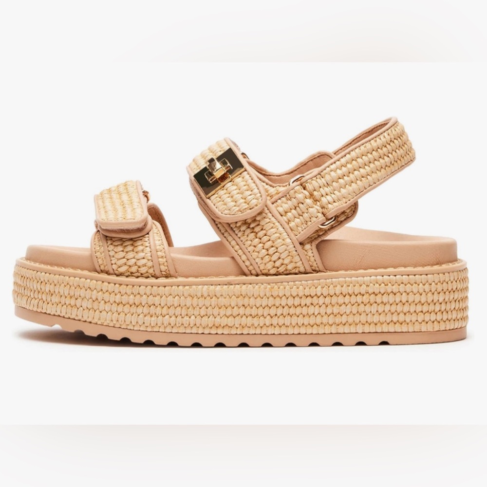 Raffia Platform Sandals- 2 pair 8.5 and 9